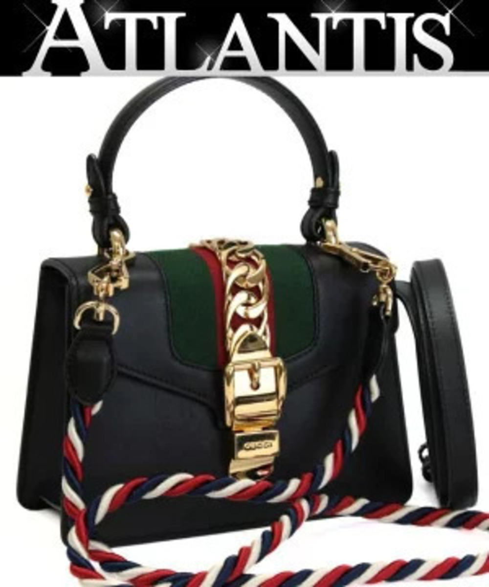 Gucci Sylvie 2way Shoulder Bag Leather Black